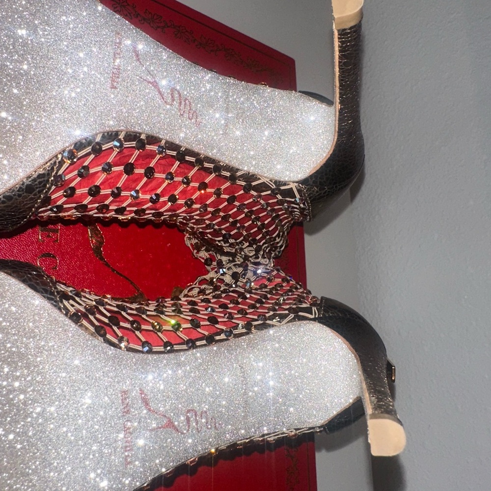 NWT Designer Heels Rene Caovilla Galaxia Bronze - Picture 7 of 12